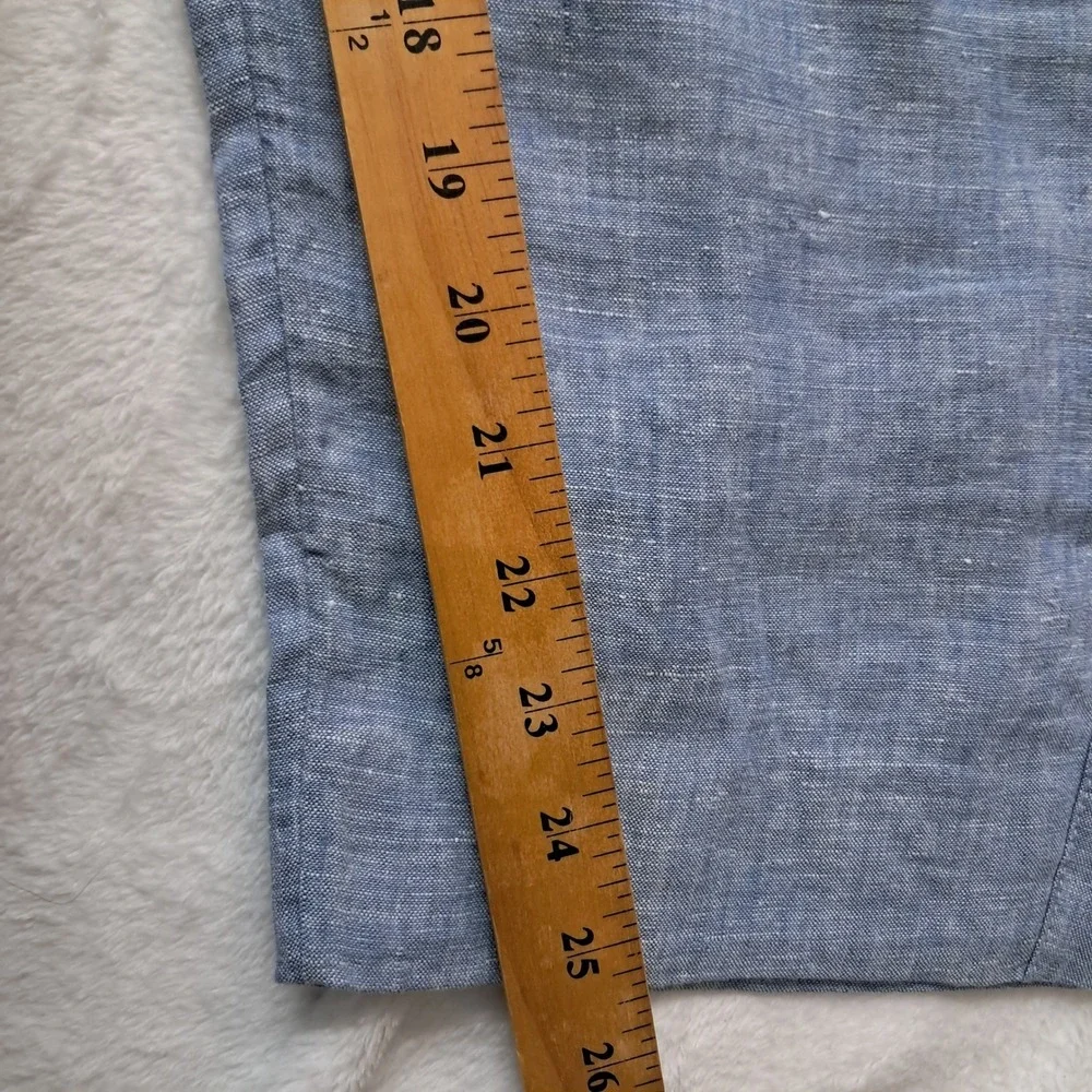 Athleta Pants Womens 8 Blue Cabo Linen Jogger Elastic Waist Drawstring Pockets